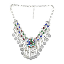 Load image into Gallery viewer, Street Style Coin Tassel Necklace Turquoise Necklace
