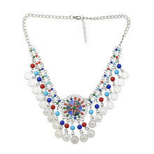 Load image into Gallery viewer, Street Style Coin Tassel Necklace Turquoise Necklace
