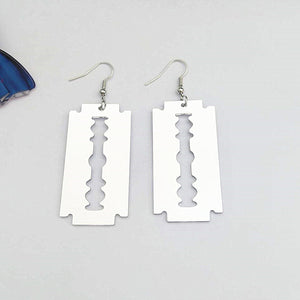 South Korea Dongdaemun Earrings Female Acrylic Mirror Creative Summer Fashion Magazine Personality Blade Ear Clip Earrings