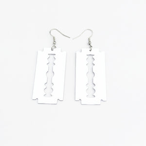 South Korea Dongdaemun Earrings Female Acrylic Mirror Creative Summer Fashion Magazine Personality Blade Ear Clip Earrings