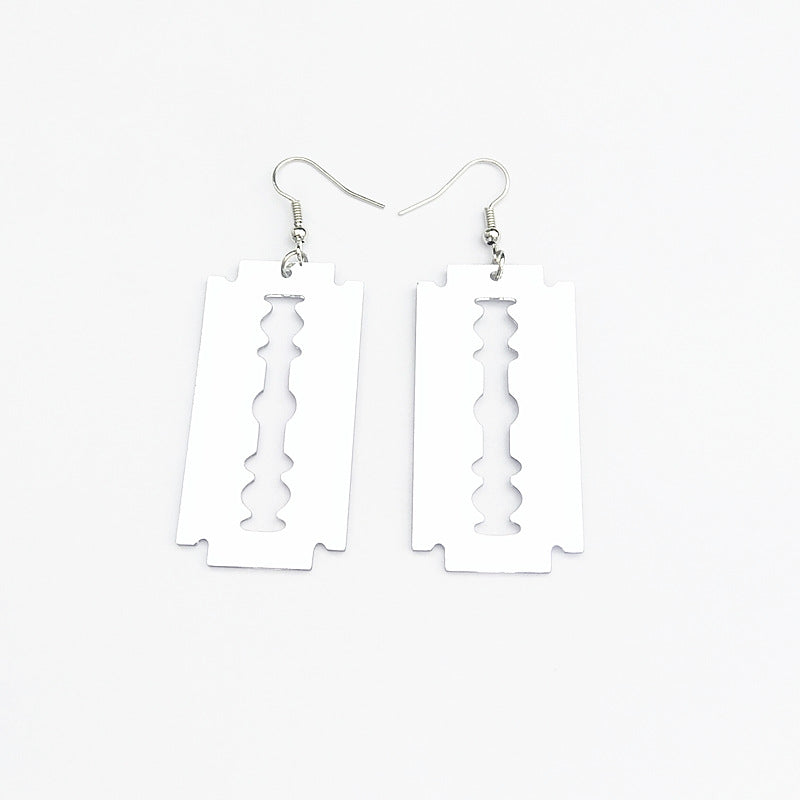 South Korea Dongdaemun Earrings Female Acrylic Mirror Creative Summer Fashion Magazine Personality Blade Ear Clip Earrings