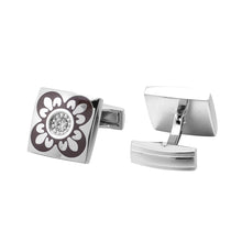 Load image into Gallery viewer, Square Roman Pattern Diamond Cufflinks Cufflinks

