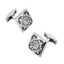 Load image into Gallery viewer, Square Roman Pattern Diamond Cufflinks Cufflinks
