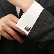 Load image into Gallery viewer, Square Roman Pattern Diamond Cufflinks Cufflinks
