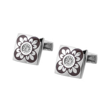 Load image into Gallery viewer, Square Roman Pattern Diamond Cufflinks Cufflinks
