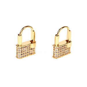 Simple Lock-Shaped Earrings Trendy Net Red Earrings