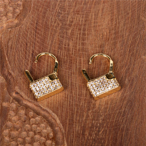 Simple Lock-Shaped Earrings Trendy Net Red Earrings