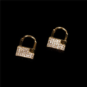 Simple Lock-Shaped Earrings Trendy Net Red Earrings