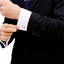 Load image into Gallery viewer, Real Gold Plating Two-color French Cufflinks Business Wedding Shirt Cufflinks
