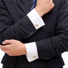 Load image into Gallery viewer, Real Gold Plating Two-color French Cufflinks Business Wedding Shirt Cufflinks
