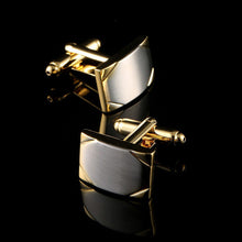 Load image into Gallery viewer, Real Gold Plating Two-color French Cufflinks Business Wedding Shirt Cufflinks

