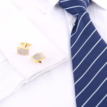 Load image into Gallery viewer, Real Gold Plating Two-color French Cufflinks Business Wedding Shirt Cufflinks
