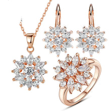 Load image into Gallery viewer, Champagne Gold Flower Earrings Zircon Earrings
