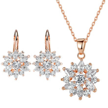 Load image into Gallery viewer, Champagne Gold Flower Earrings Zircon Earrings

