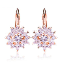 Load image into Gallery viewer, Champagne Gold Flower Earrings Zircon Earrings
