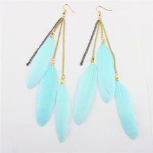 Load image into Gallery viewer, Natural Feather Earrings Tassel Earrings
