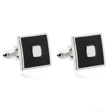 Load image into Gallery viewer, European And American Accessories High-Quality French Cuff Cufflinks Men&#39;s Cufflinks Enamel Series Black Square Cufflinks
