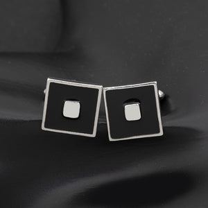 European And American Accessories High-Quality French Cuff Cufflinks Men's Cufflinks Enamel Series Black Square Cufflinks
