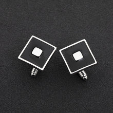 Load image into Gallery viewer, European And American Accessories High-Quality French Cuff Cufflinks Men&#39;s Cufflinks Enamel Series Black Square Cufflinks

