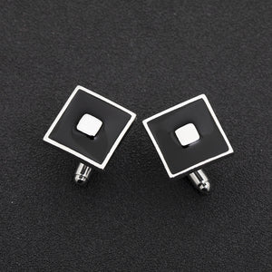 European And American Accessories High-Quality French Cuff Cufflinks Men's Cufflinks Enamel Series Black Square Cufflinks
