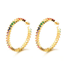 Load image into Gallery viewer, Gold-plated Copper Zircon Earrings With Colored Diamonds
