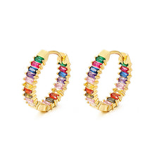 Load image into Gallery viewer, Gold-plated Copper Zircon Earrings With Colored Diamonds
