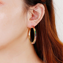 Load image into Gallery viewer, Gold-plated Copper Zircon Earrings With Colored Diamonds
