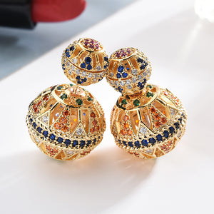 S925 Silver Needle Stud Earrings Hollow Ball Earrings