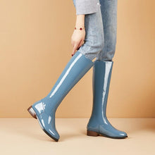 Load image into Gallery viewer, Shoes Women&#39;S Shoes Peacock Blue Boots Low Heel High Boots
