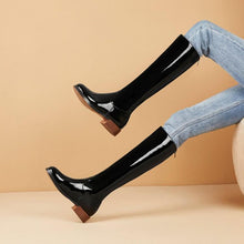 Load image into Gallery viewer, Shoes Women&#39;S Shoes Peacock Blue Boots Low Heel High Boots
