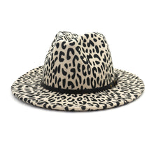Load image into Gallery viewer, Couple Hat Leopard Print Woolen Top Hat
