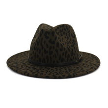 Load image into Gallery viewer, Couple Hat Leopard Print Woolen Top Hat
