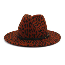 Load image into Gallery viewer, Couple Hat Leopard Print Woolen Top Hat
