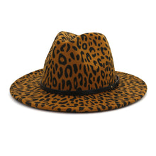 Load image into Gallery viewer, Couple Hat Leopard Print Woolen Top Hat
