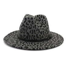 Load image into Gallery viewer, Couple Hat Leopard Print Woolen Top Hat
