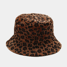Load image into Gallery viewer, Leopard Double-sided Fisherman Hat Female Woolen Bowl Hat Autumn And Winter Outdoor Sun Hat

