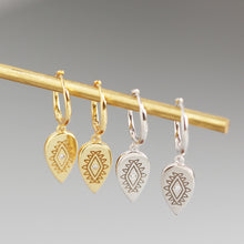 Load image into Gallery viewer, Sterling Silver Geometric Drop Totem Diamond Earrings Earrings
