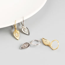 Load image into Gallery viewer, Sterling Silver Geometric Drop Totem Diamond Earrings Earrings
