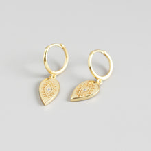 Load image into Gallery viewer, Sterling Silver Geometric Drop Totem Diamond Earrings Earrings
