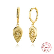 Load image into Gallery viewer, Sterling Silver Geometric Drop Totem Diamond Earrings Earrings
