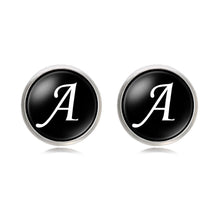Load image into Gallery viewer, Letter Time Gem French Cufflinks Silver Men&#39;s Shirt Cufflinks
