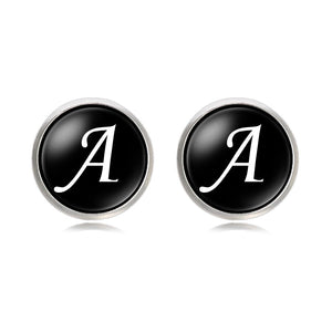 Letter Time Gem French Cufflinks Silver Men's Shirt Cufflinks