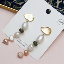 Load image into Gallery viewer, Natural Freshwater Shell Pearl Earrings Stone Beads Children&#39;S Elegant Earrings Long Style

