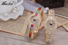Load image into Gallery viewer, Fashion Watch With Diamonds And Colorful Stones Full Of Diamonds European-Style High-End Watches For Women
