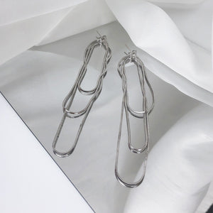 Fringe Earrings Women's Long Face Thin Stud Earrings