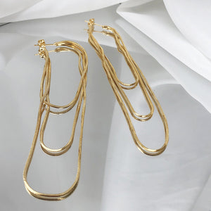 Fringe Earrings Women's Long Face Thin Stud Earrings