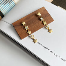 Load image into Gallery viewer, S925 Silver Seven-Star Zircon Full Star Earrings Personality Temperament Golden Earrings Earrings
