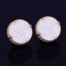 Load image into Gallery viewer, Copper inlaid zircon Round Earrings

