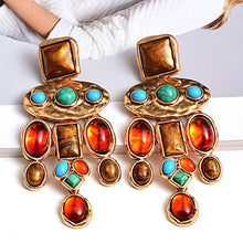 Load image into Gallery viewer, European And American Style Fashion Resin Round Pendant Color Earrings
