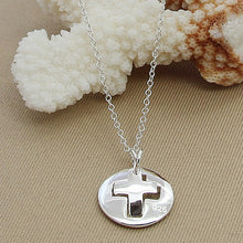 Load image into Gallery viewer, Silver Plated Couple Cross O-Shaped Necklace Necklace
